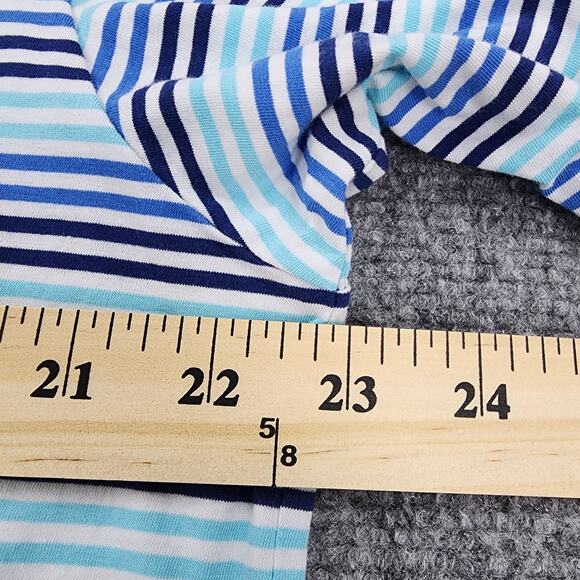 Peter Millar Polo Shirt Mens Large Blue Striped Performance Pima Golf Pocket - Picture 5 of 14